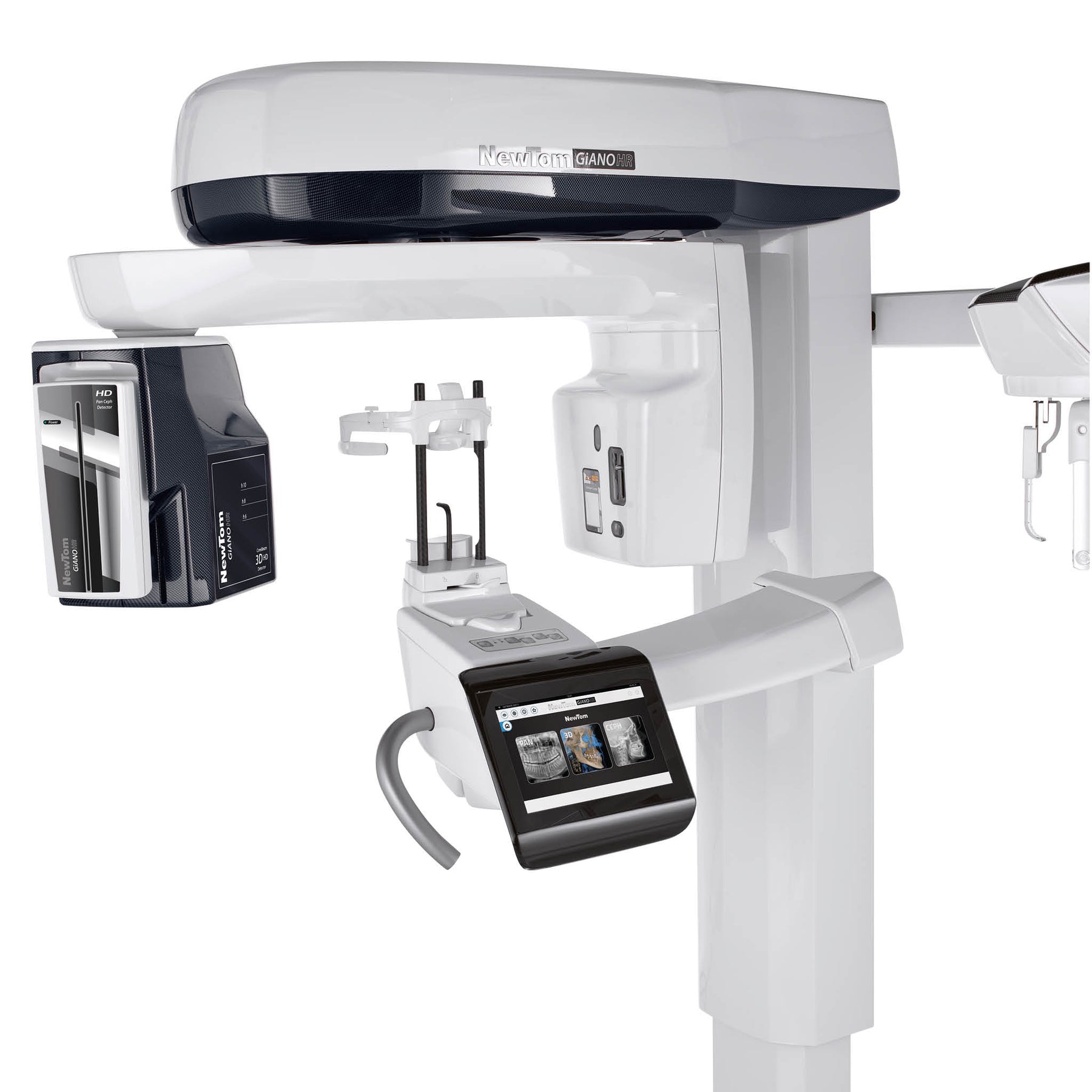 The GiANO HR is the complete hybrid CBCT for 2D/3D imaging, side view.