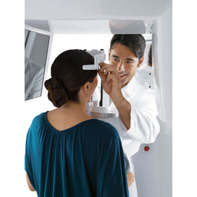 NewTom VGi Evo, the complete maxillofacial/ENT Cone Beam CT. The patented head support unit offers 7 stability (contact) points and laser guides for the utmost precision in the positioning of the patient.